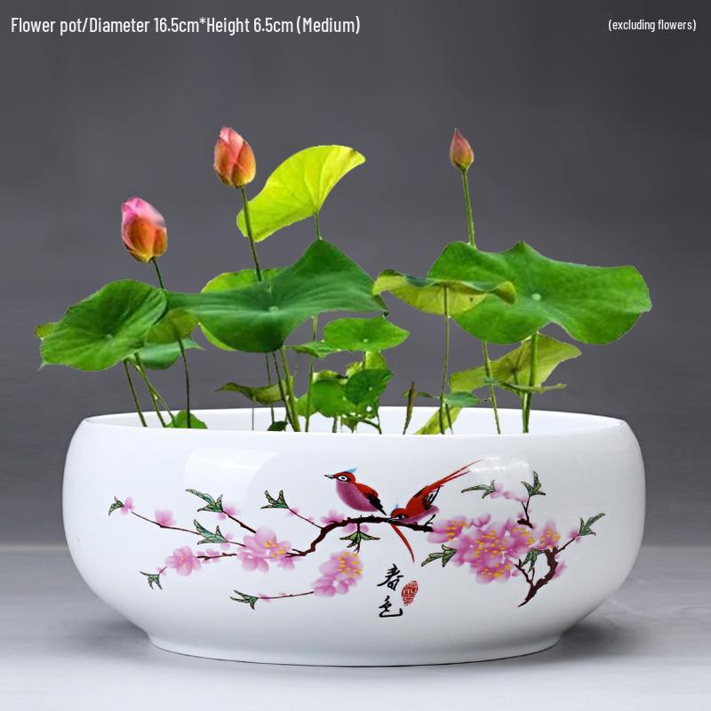 Großer Keramik-Lotus Seerose Hydroponischer Blumentopf ohne Abfluss