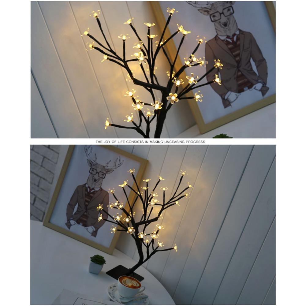 USB Powered Night Light 48 LED Cherry Blossom Lamp Festive Cherry Blossom Tree Light  Living Room