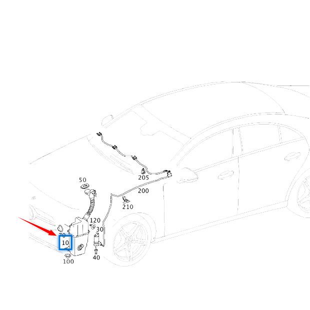Mercedes-Benz CLA W118/A-Class W177 Windshield Washer Reservoir
