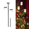 Three Layer Metal Christmas Tree Top Stand with Classic Candelabra Style for Stable Outdoor and Indoor Holiday Decoration