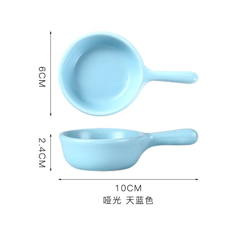 1Pcs Super Cute Ceramic Sauce Dish Mini Tray Small Plate Side Seasoning Dish Condiment Dishes Sushi Soy Snack Dipping Home Bowl