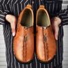 Handmade Leather Casual Men Shoes Design Sneakers Men Comfortable Leather Men Loafers Hot Sale Moccasins Driving Shoes Size 48