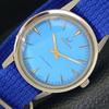 VINTAGE ENICAR STAR JEWELS HAND-WINDING SWISS MENS SKY BLUE DIAL WATCH A700129-5 R201-a700129