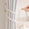 2Pcs  French Elegant Shell Rose Curtain Tiebacks - Luxurious Curtain Straps for Bedroom & Living Room