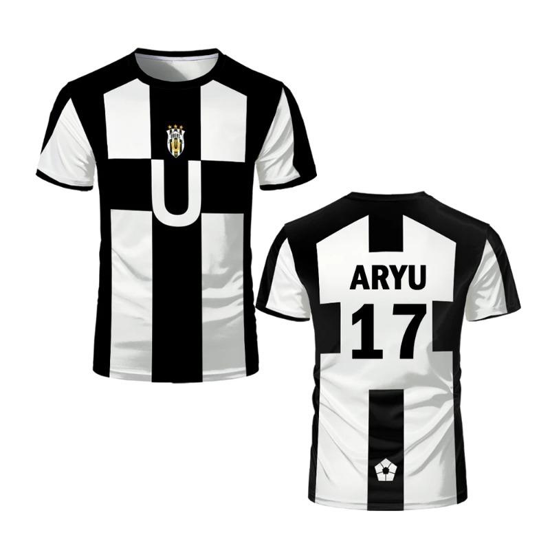 

2026 Five Person Football Motif VL Replika Tee Anime Ubers Blue Lock Full Print Tees BAROU Short Sleeve Cosplay Uber Men T-shirt XS
