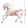 Weißes Pferd Weihnachts-Hängeanhänger Acryl-Taschenanhänger Charms Auto-Pferdeanhänger 2D Flaches Weihnachtsbaum-Ornament Navidad Dekor