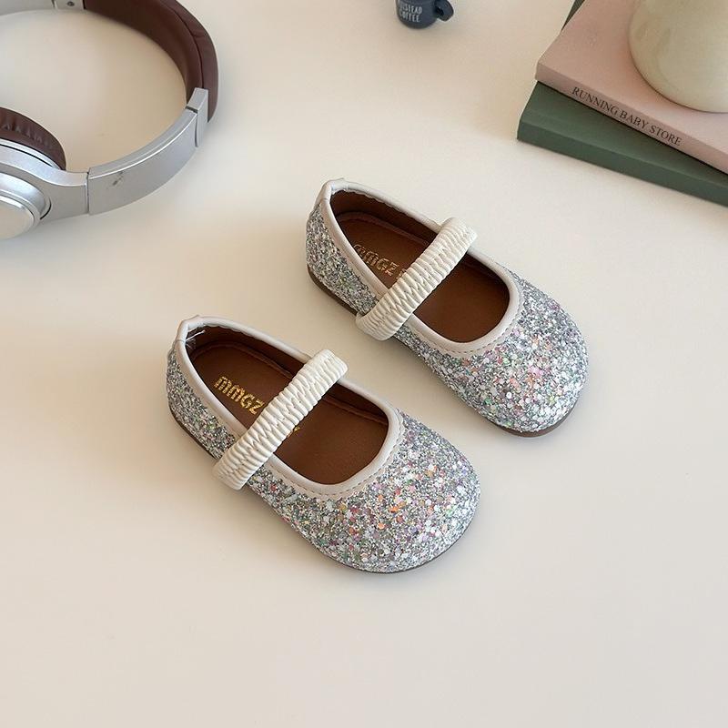

Spring Autumn Girl s Leather Shoes Princess Party Colorful Glitter Shoes Fashion Children Performance Wedding Dress Shoes I06285 21 серебряный