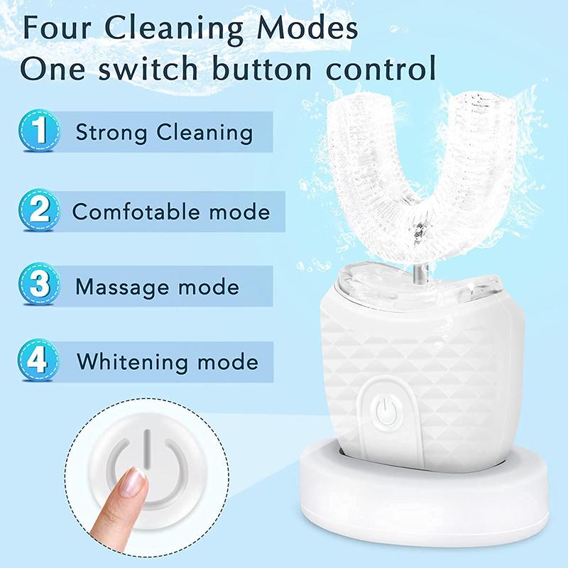 Wireless Charging U-shaped Adult Electric Toothbrush Ultrasonic Toothbrush With Silicone Waterproof Vibration Sonic Toothbrush