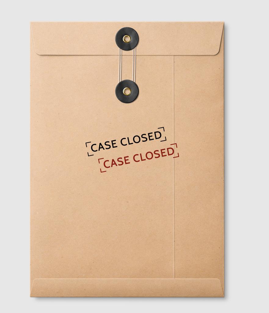 Printtoo Case Closed Self Inking Rubber Stamp Pre-Inked Office Stamp- Home Office Business Stationery, Black- 42 X 9