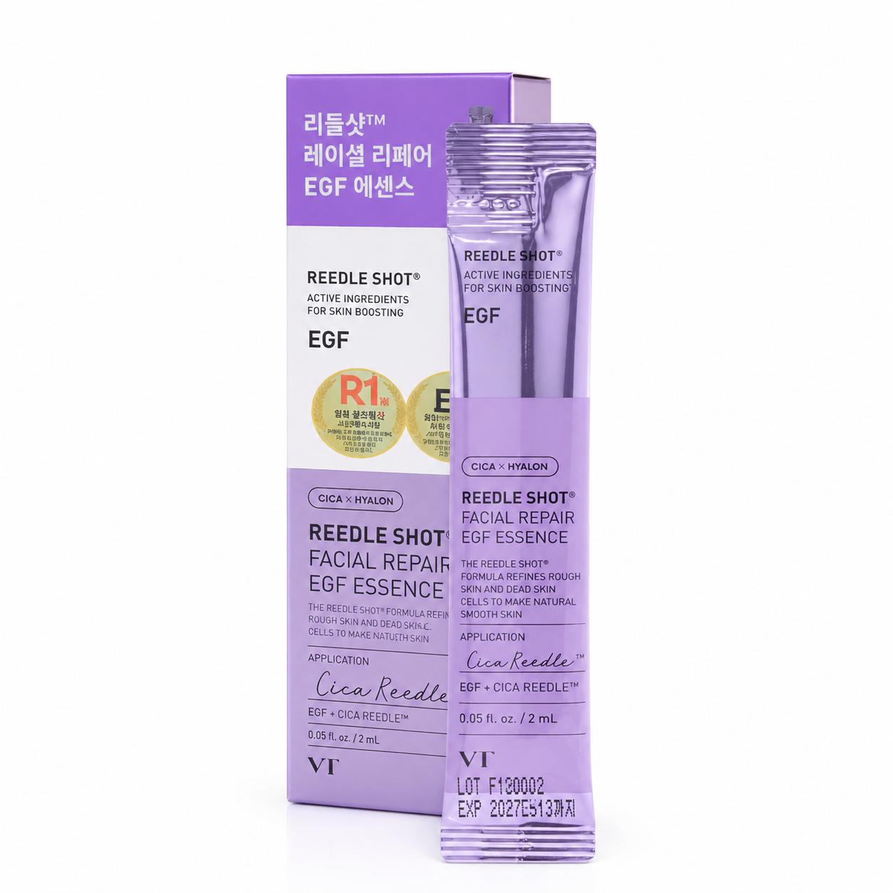 

VT Reedle Shot Facial Repair EGF Essence 2ml x 6pcs Korean Repair Essence for Firm and Smooth Skin