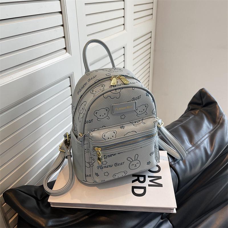 Bear embossed backpack niche ladies travel college student niche backpack
