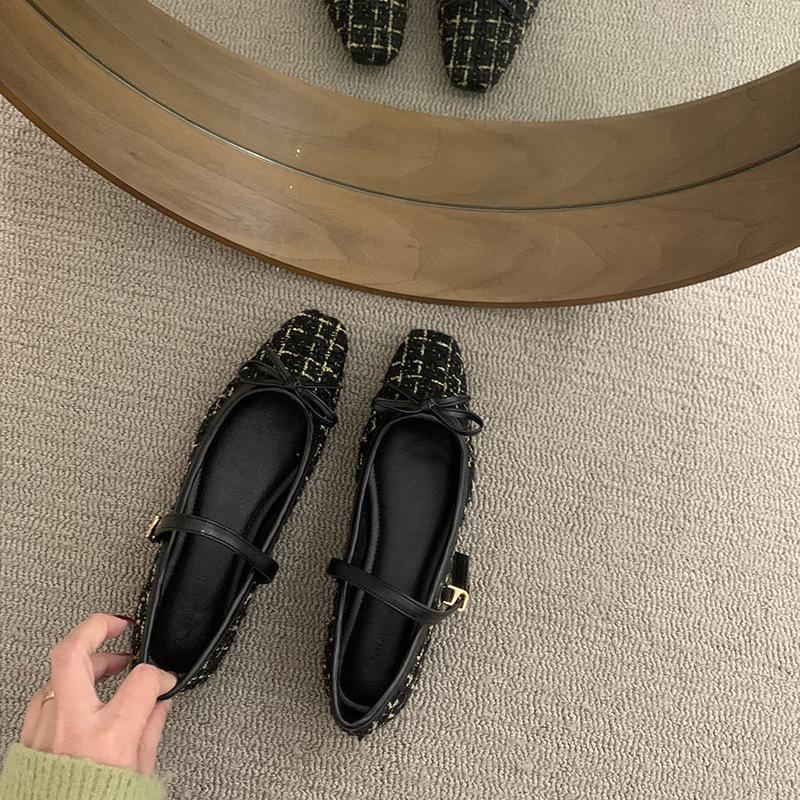 Fashion 2024 New Loafers Shoes Spring Women Buckle Soft Sole Single Shoes Women Fashion Round Toe Granny Flats Shoes