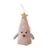Light-up Plush Christmas Tree Doll Decoration Stuffed Fluffy Xmas Tree Shaped Gnome Elf Ornament with Glitter Star Topper for Hotel Mall Window Decor