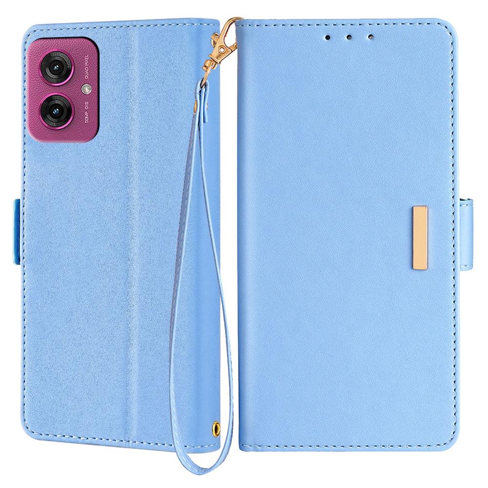For Motorola Moto G55 5G Leather Wallet Case RFID Blocking Stand Cover with Hand Strap