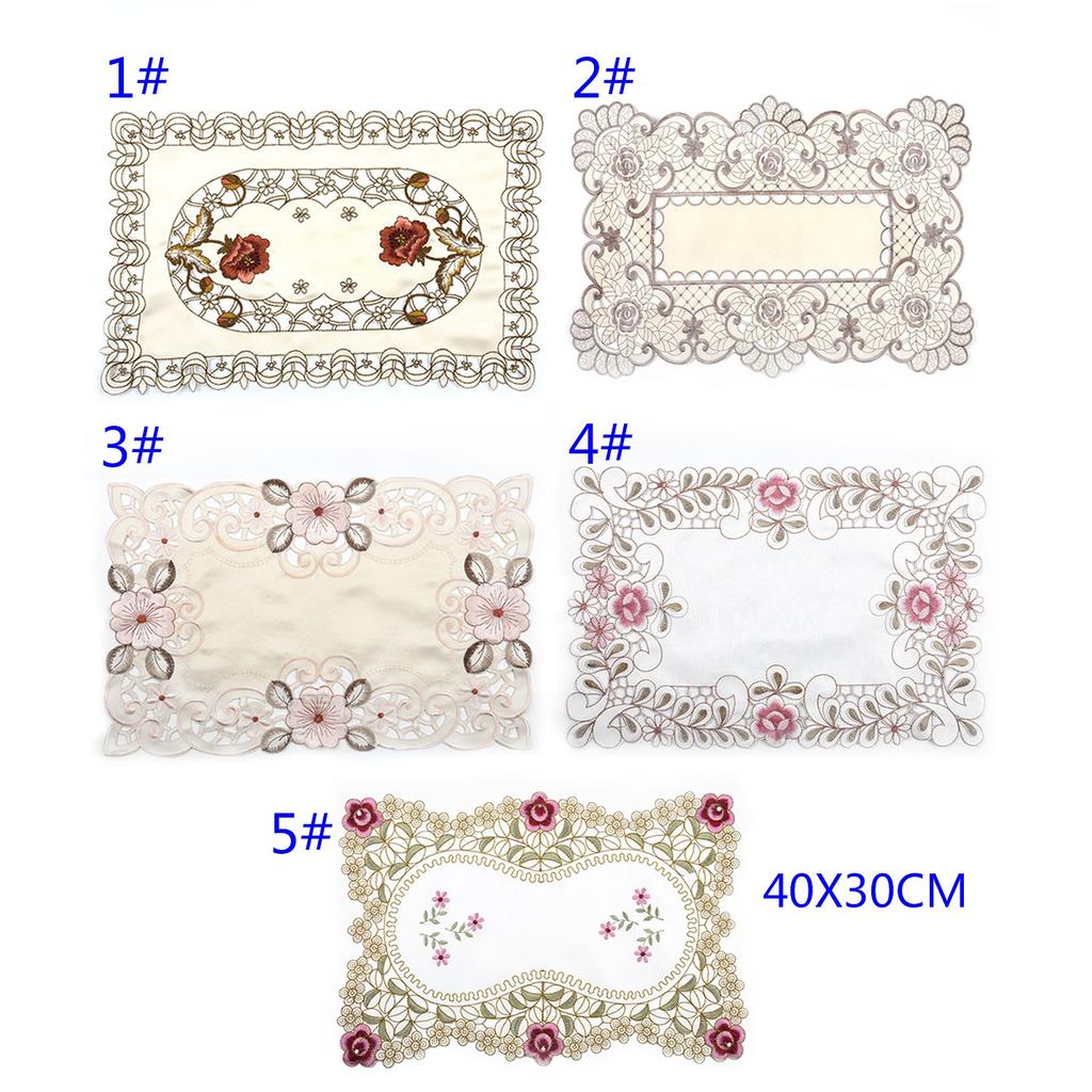 Table Runner Embroidered Floral Lace Fabric Translucent Gauze Table Cloth