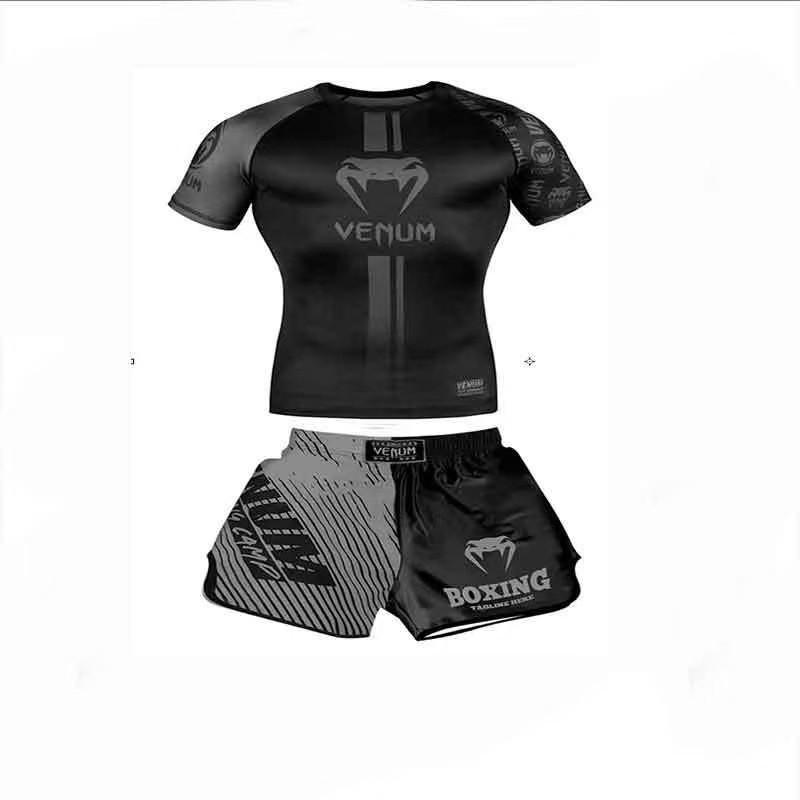MMA Trainingsshorts Set Herren Damen - Schnelltrocknend Boxen Muay Thai Kampfsportbekleidung Fitnessstudio Fitness