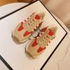 Red Retro Waffle Forrest Gump Shoes Women's  Spring New Casual All-match Heightening Sports Daddy Shoes