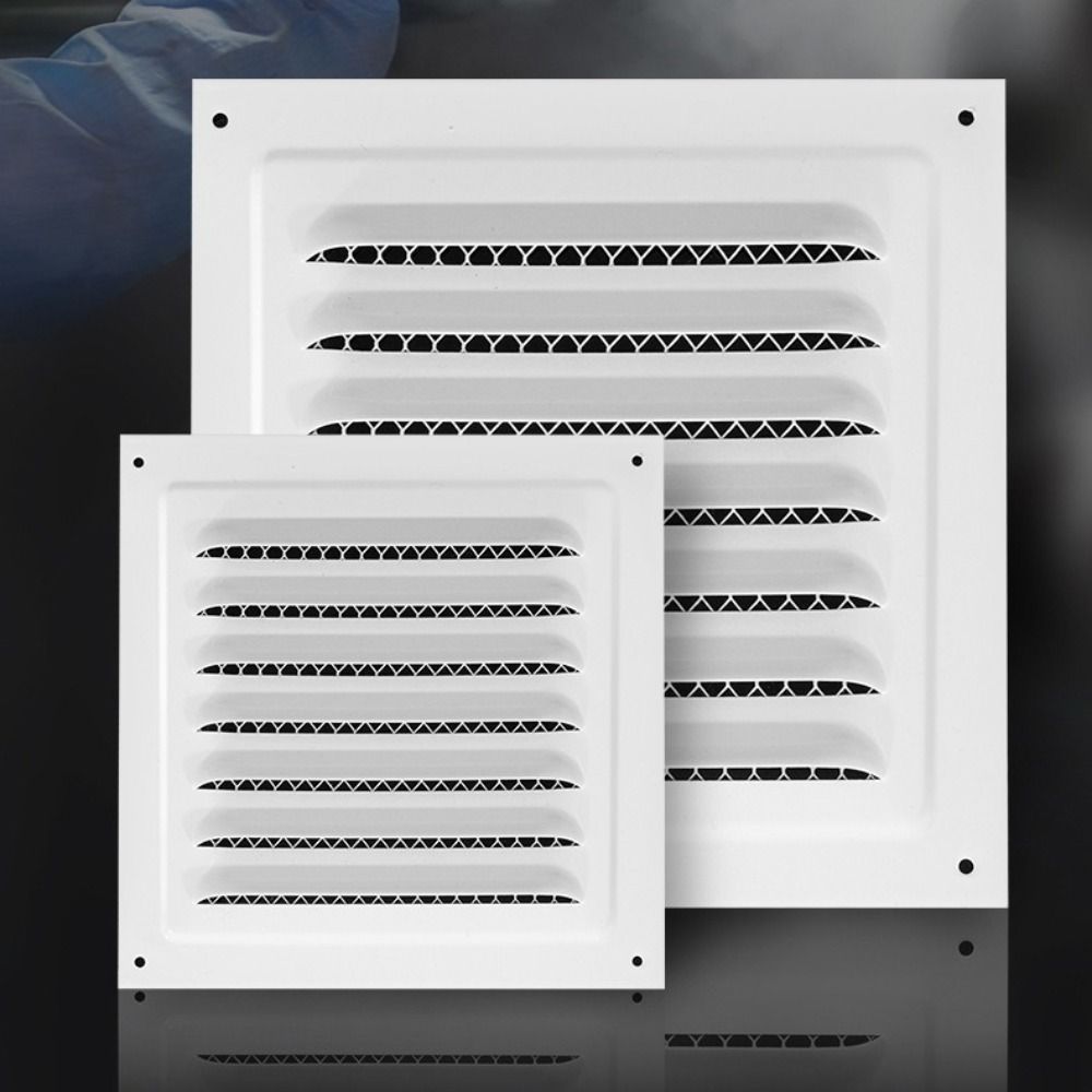 Stainless Steel Metal Vent Cover Square Built-in Insect Screen Louver Air Vents Grille White Black Air Vents Cover