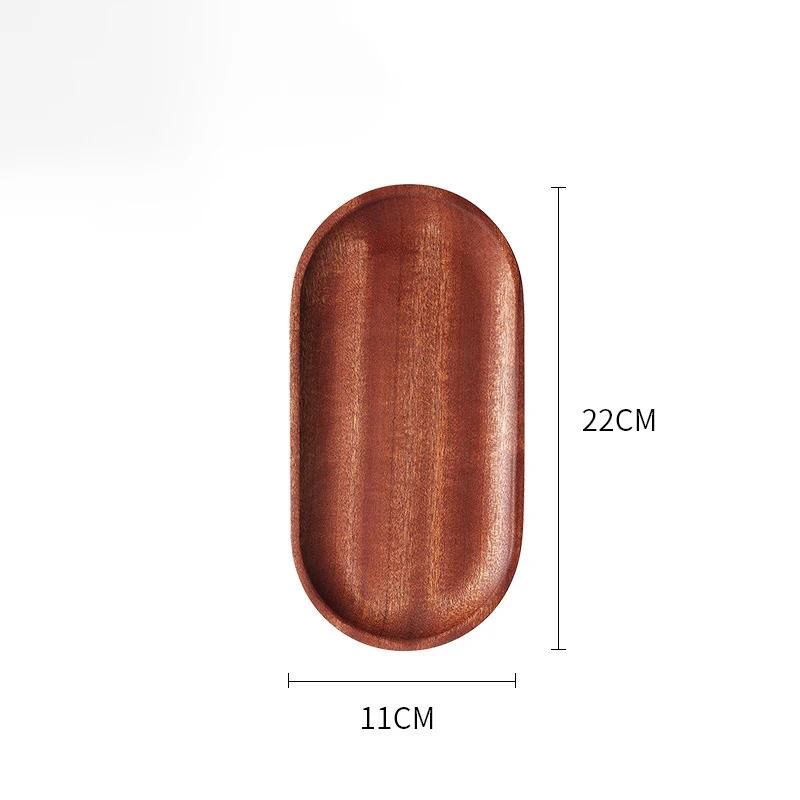 Holzplatte Massivholz Essteller Unzerbrechliches Geschirr für Küche Geschirr Snacks Obstschale Dessert Servieren