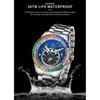 Original Design Diamond Constellation Rotating Dial Stainless Steel Luxury Men's Automatic Mechanical Watch