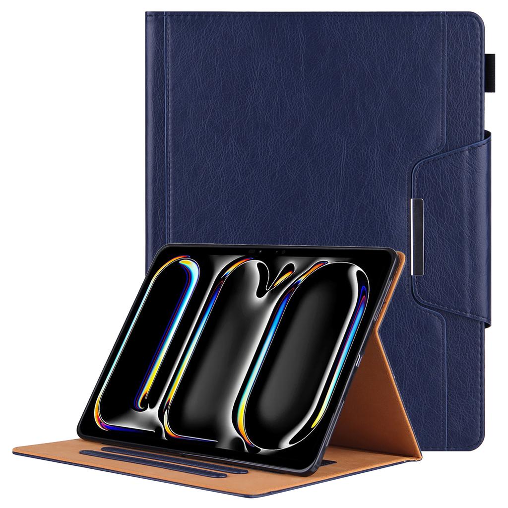 For iPad Pro 11 (2024) Case Adjustable Stand PU Leather Tablet Cover with Auto Wake/Sleep