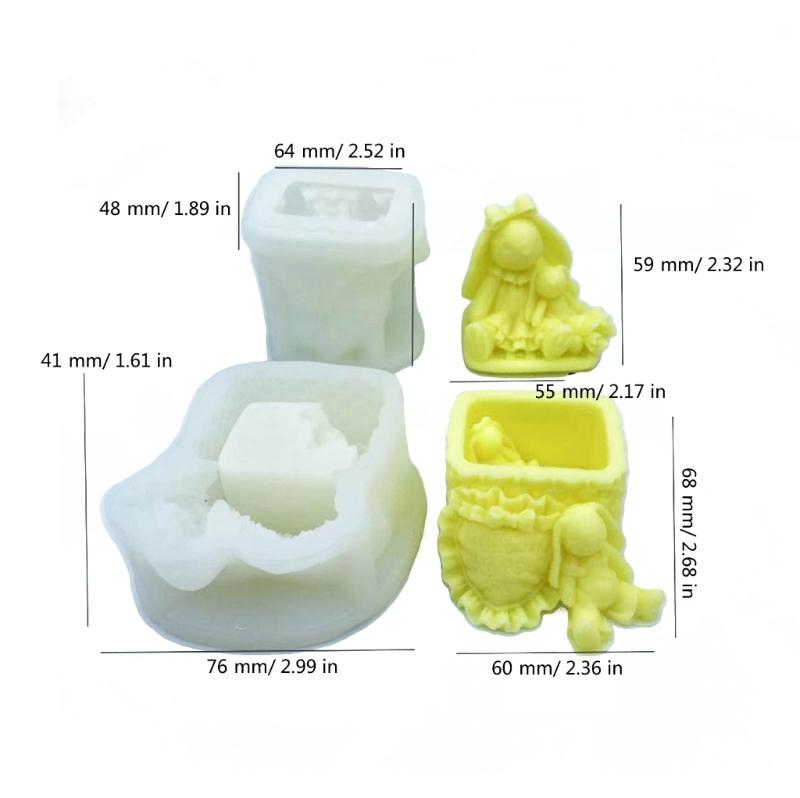 Cute Animal Candle Molds Lovely Rabbits Storage Box Silicone Molds Jewelry Box Resins Molds Soap Molds Home Decorations