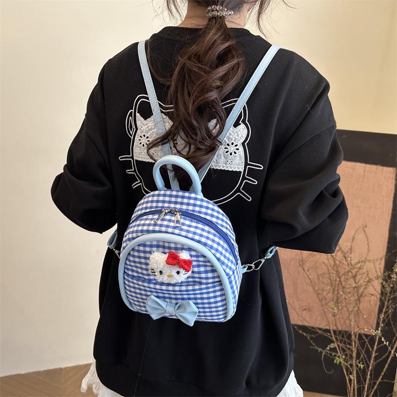 Fashion Plaid Boys And Girls Backpack Mini Cute Kindergarten Baby Small School Bag Children'S Backpack