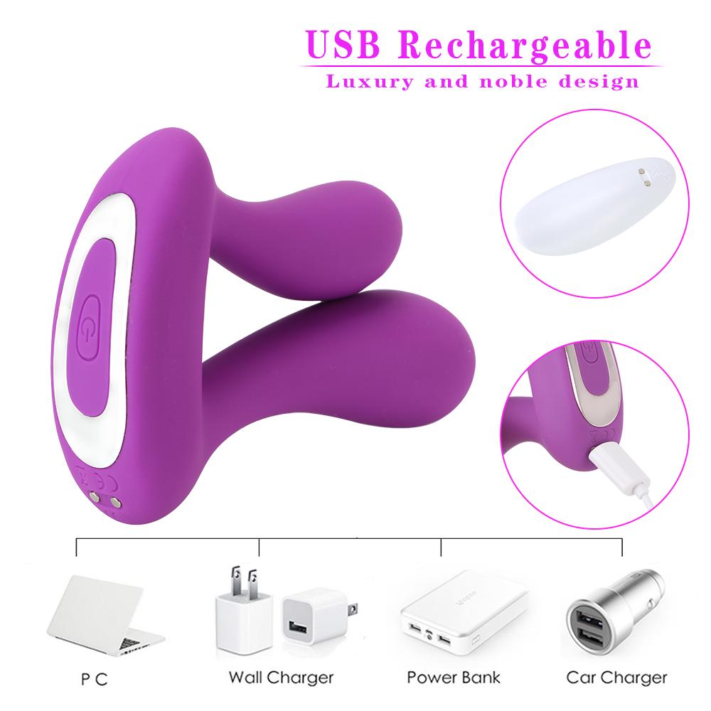 Anal Massager Wireless Vibrator Double Head  Stimulator G Spot 9 Speed USB Rechargeable Sex Toy For Woman