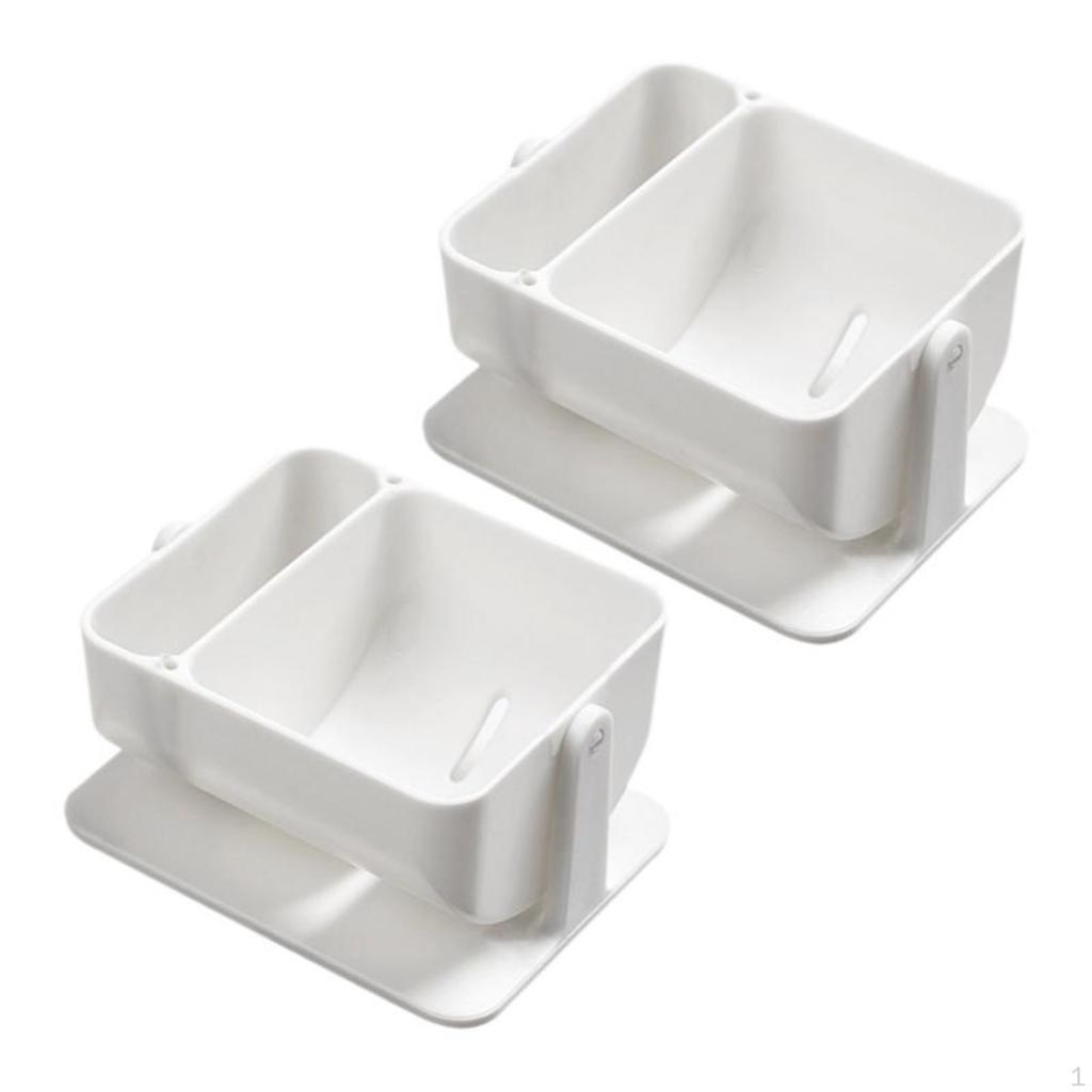 Rotating Makeup Sponge Holder, Breathable Organizer and Storage Box for Bathroom Vanity White 1