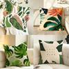 Art Ttropical Pplants Cushion Cover Pillow Case Antidustmite Pillowcase Silky Short Plush Sofa Cushion Cover Hot