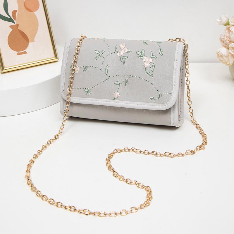 

JYL TS Women s Sling Bags Embroider Bag 092 Shoulder PU Chain Square Women Bag