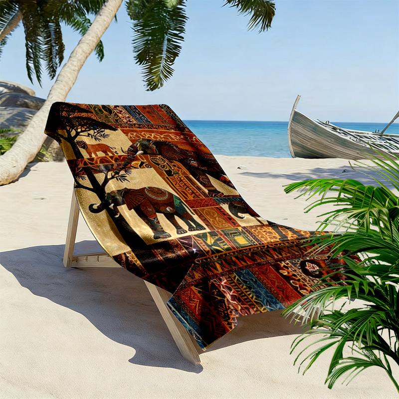 Africa Art Print Beach Towel, Large Soft Quick Dry Towel for Beach Camping Swimming