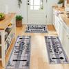 3-Piece Kitchen Rug Set Machine Washable Kitchen Anti-Slip Suitable for Kitchen Rugs and Mats Ideal for Kitchen Use
