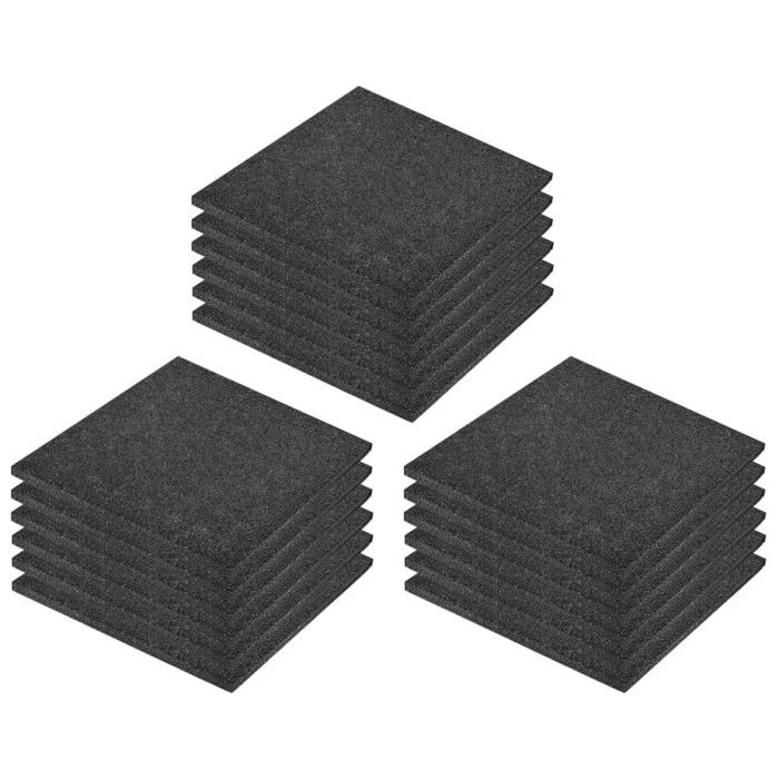 VidaXL Carreaux de protection antichoc 18pcs Caoutchouc 50x50x3cm Noir