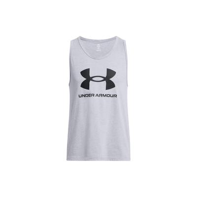 UA Sportstyle Logo Print Sleeveless Hoodie Vest Men Tops Gray 1382883-035