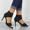 Fashion Women New Designer Knitted High Heels Sandals Summer 2025 Square Toe Thick Heeled Sandal Woman Sexy Slingbacks Black Party Shoes