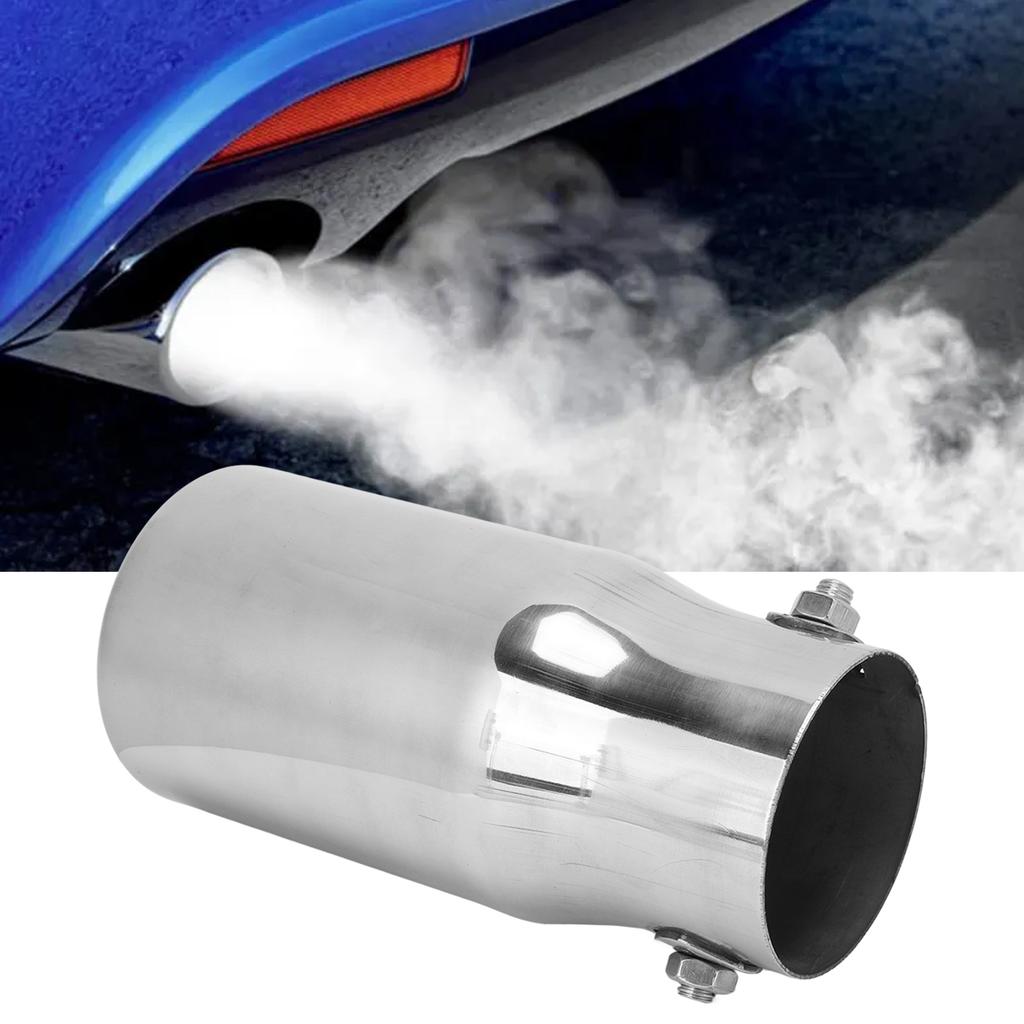 Silver Exhaust Muffler Tip Stainless Steel Tailpipe 62mm/2.44in Inlet 76mm/2.99in Outlet Universal for Car Truck