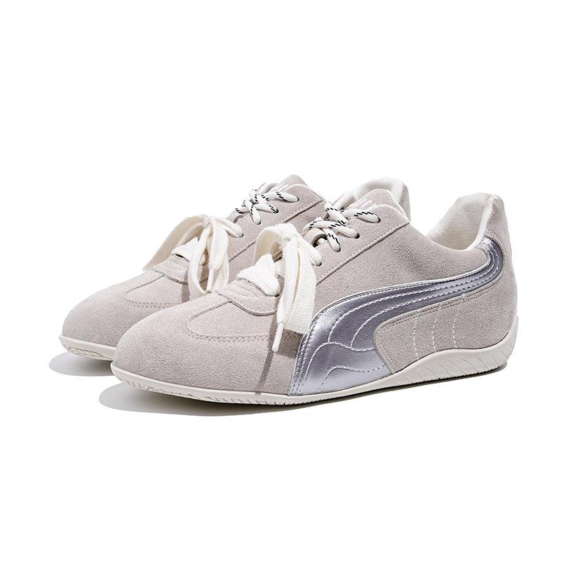 Forrest Gump training shoes women's 2025 autumn and winter fashion explosion flat-bottomed retro little white shoes soft-soled casual and comfortable