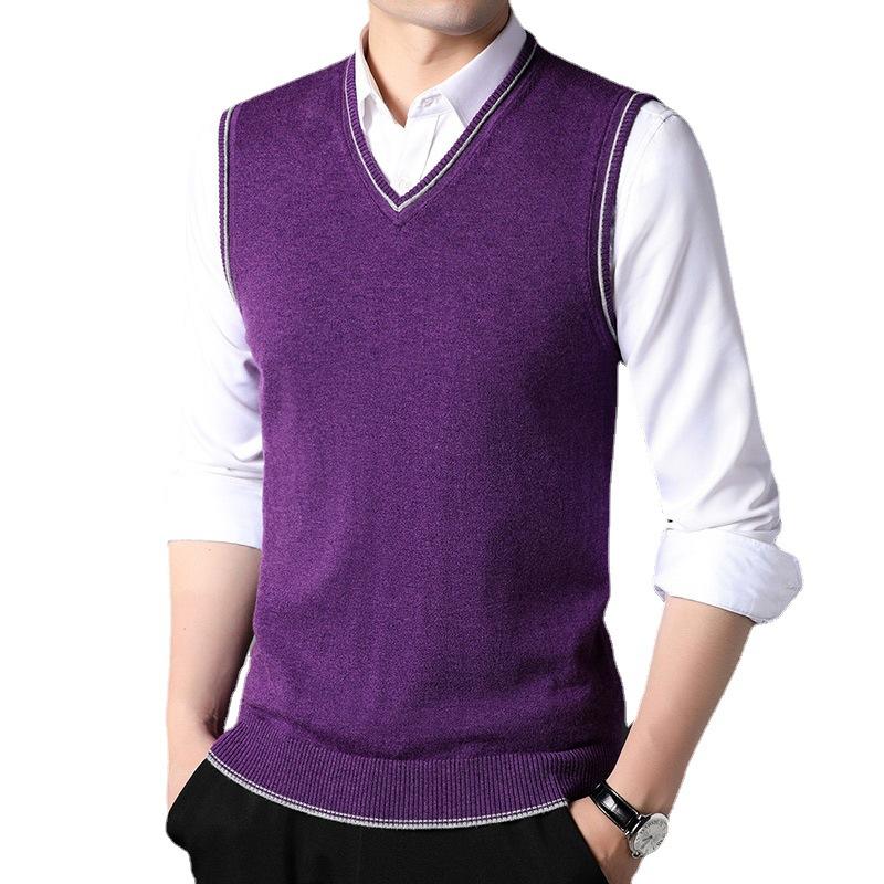 Wool Vest Men's Autumn New Pullover Youth Warm Vest Sleeveless Casual Fashion Knitted Vest Men's Top