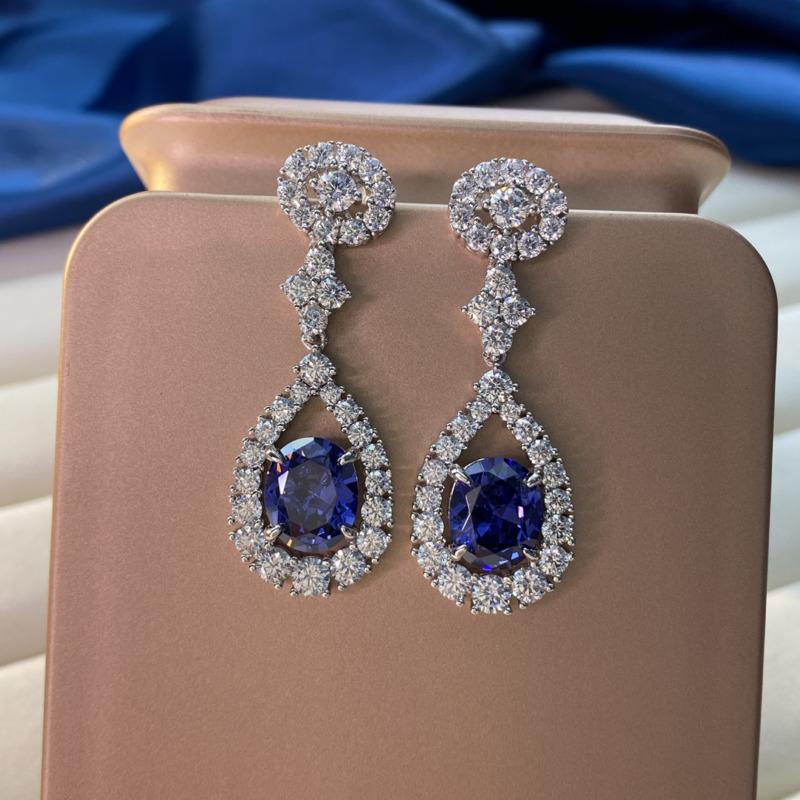BELLA BOX Luxury Bridal Hanging Earrings For Wedding Inlaid Bling Cubic Zirconia Modern Women's Dangle Earrings Jewelry