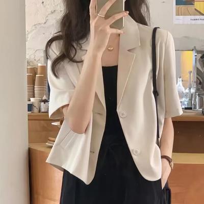 Summer Classic Women Simple Leisure Loose Youth Single Breasted Slight Strech Comfortable Solid Color Tops
