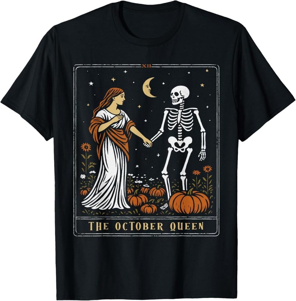 

The October Queen Tarot Card Halloween Spooky Season T-Shirt unisex T-Shirt M