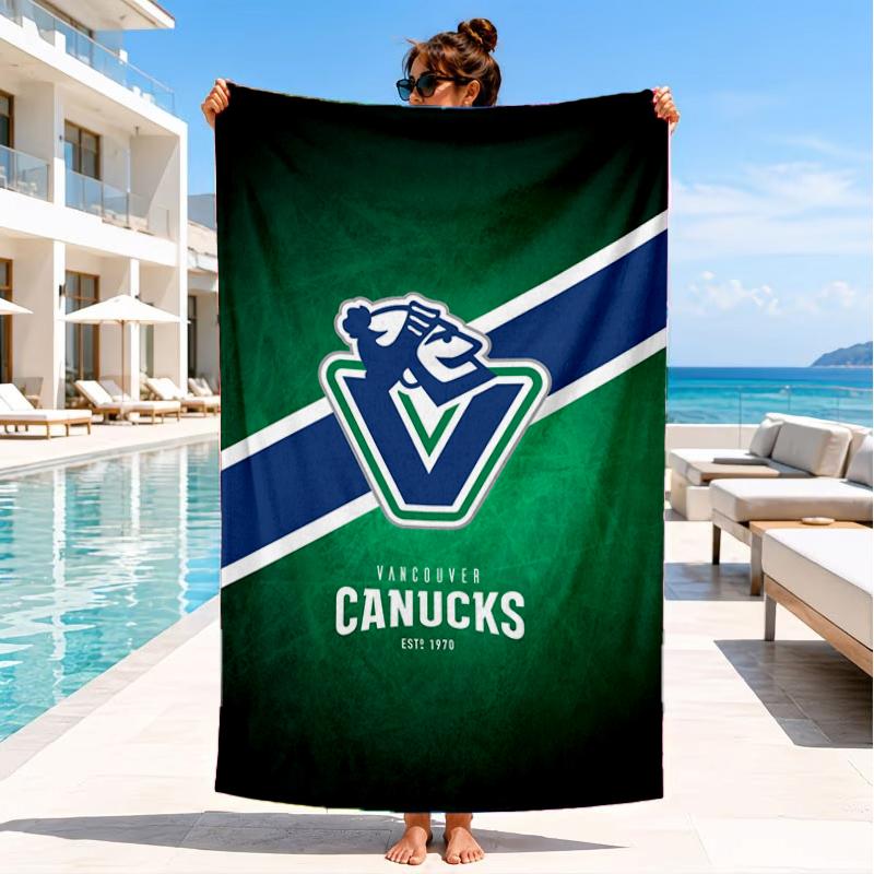 Hockey Team Vancouver-Canucks Beach Towel, Super Soft Microfiber, Perfect Gift for Her/Him, Birthday, for Pool, Beach, Travel, Decor Beach Party