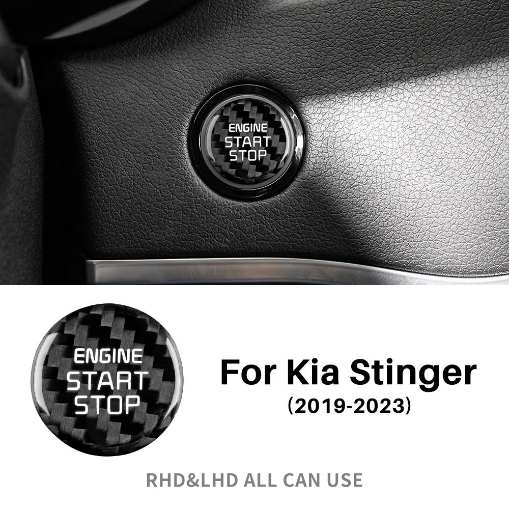 Real Hard Carbon Fiber Sticker For Kia Stinger 2019 2020 2025 2025 2025 Car Start Engine Stop Button Cover Interior Trim