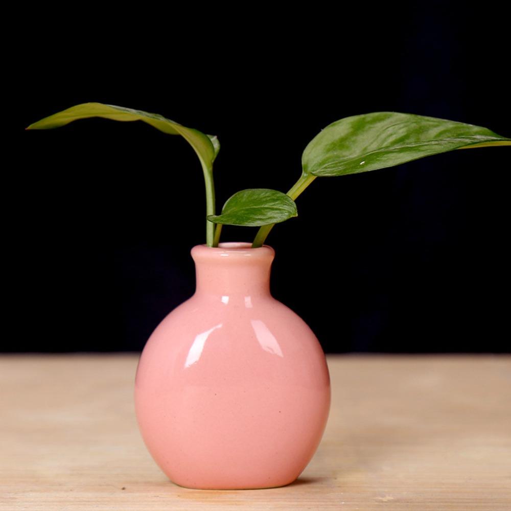 Vaso per fiori in ceramica di colore pieno, grazioso mini vaso da fiori, vaso da tavolo, vaso da fiori, casa, giardino, artigianato, decorativo