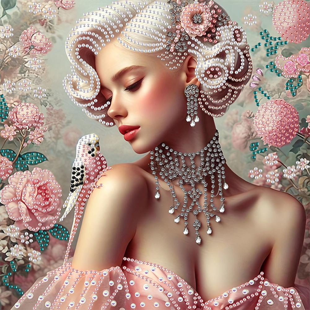 

5D DIY Partial Special Shaped Drill Diamond Painting Kit Lady Decoration 30x30cm