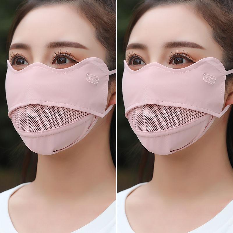 Summer Ice Silk Sun Protection Face Mask Women's Thin Breathable Large Size UV Protection Eye Corner Guard New 2025 Model
