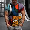 Summer Men's 3D Printed Crew Neck T-Shirt Fashion Versatile Breathable Trend Casual