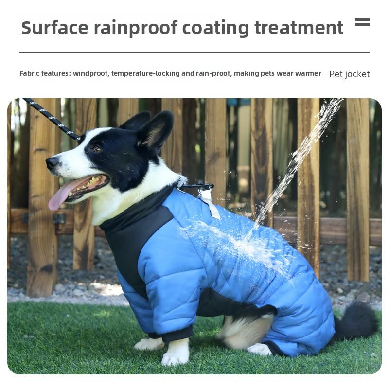 New Winter Dog Four-legged Cotton Coat, Warm Dog Clothing, Windproof Medium-sized Dog Clothing, Pet Clothing