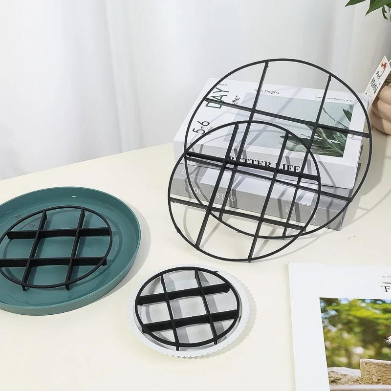 1-50PCS Plant Saucer Flower Pot Stand, Plastic Drainage Rack with Breathable Mesh Pad, Reusable Gardening Bottom Base for Indoor Outdoor